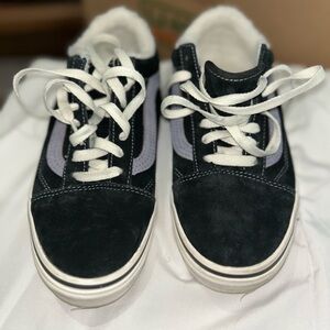 Vans Black and White HEIQ Water Repellant and Sherpa Lined Lace Ups